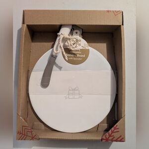 Ceramic serving board with spreader